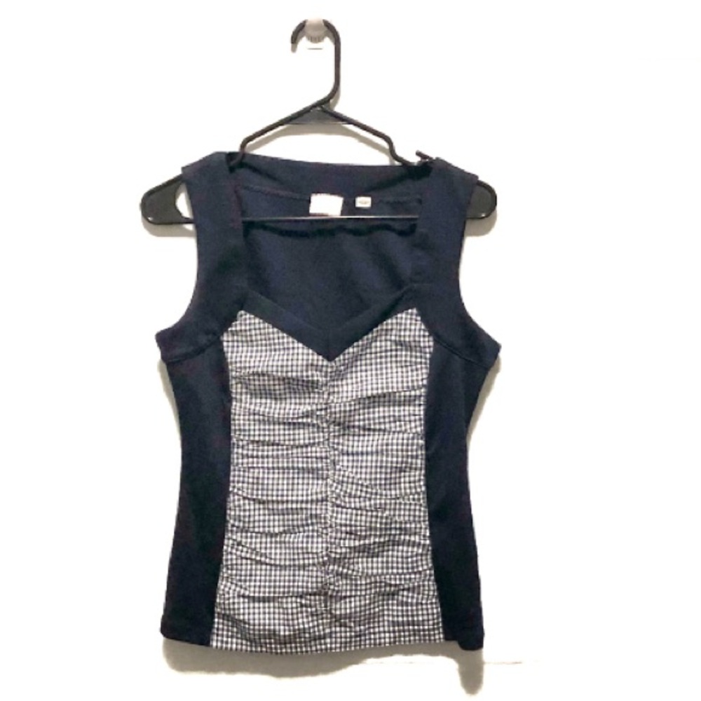 9-H15 STCL Anthropologie Plaid No Sleeve Top